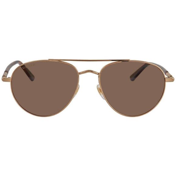 NEW Gucci Brown and Gold Aviator Men's Sunglasses - Picture 2 of 4